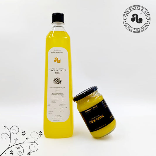 Groundnut Oil (1 Litre) & Pure Cow Ghee (250 ml) Combo Pack