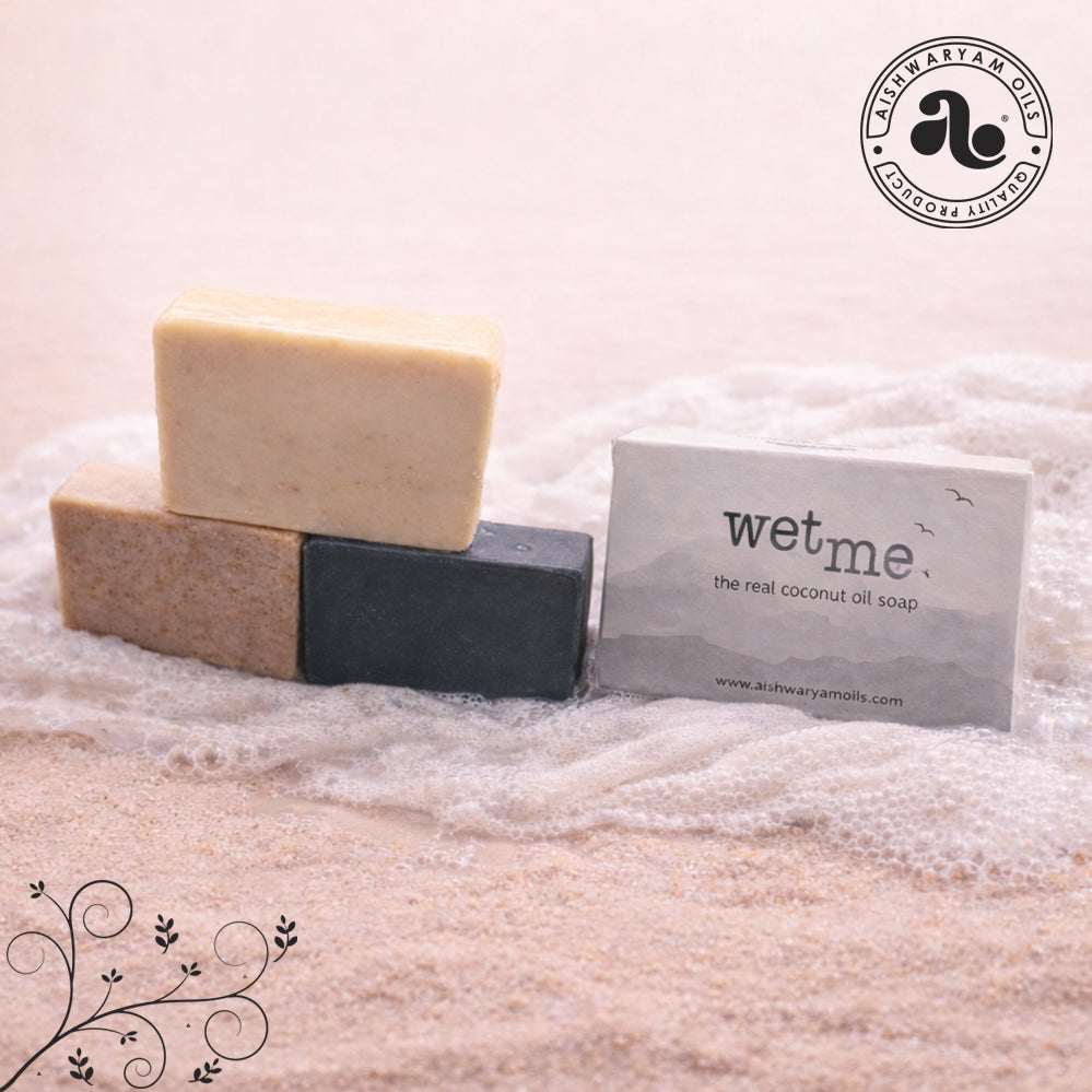 Vettiver, Multani Mitti & Charcoal Soap Combo Pack of 3 (90g Each)