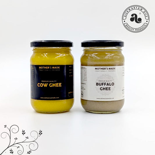 Pure Cow Ghee & Buffalo Ghee Combo (250ml Pack of 2)
