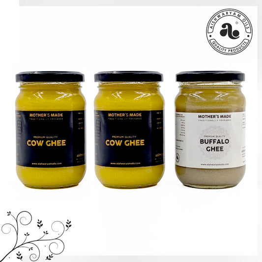 Pure Cow Ghee 250ml (Pack of 2) & Buffalo Ghee 250ml