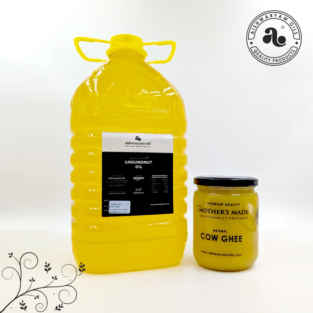 Groundnut Oil (5 Litre) & Pure Cow Ghee (500 ml) Combo Pack