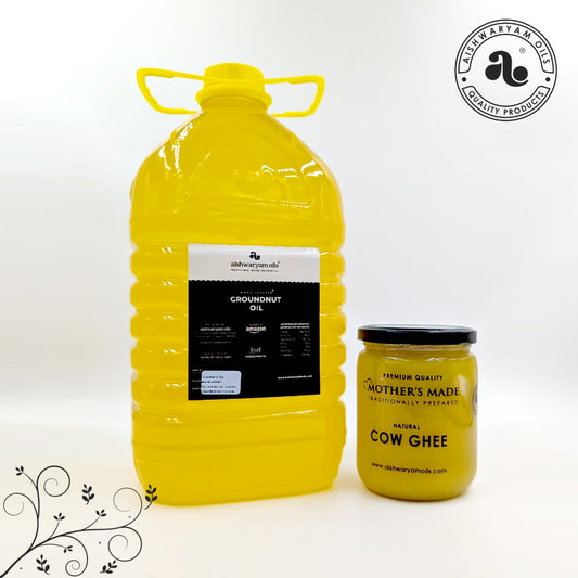 Groundnut Oil (5 Litre) & Pure Cow Ghee (500 ml) Combo Pack
