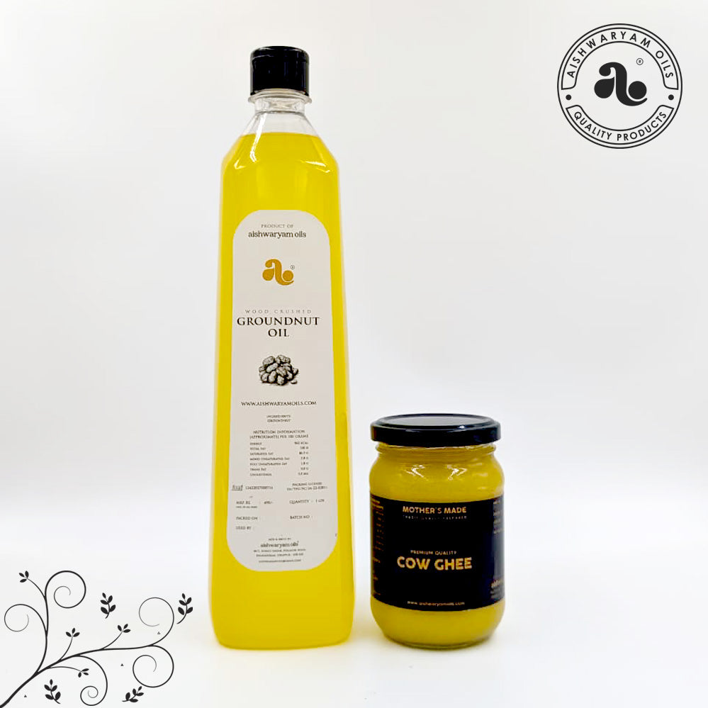 Groundnut Oil (1 Litre) & Pure Cow Ghee (250 ml) Combo Pack