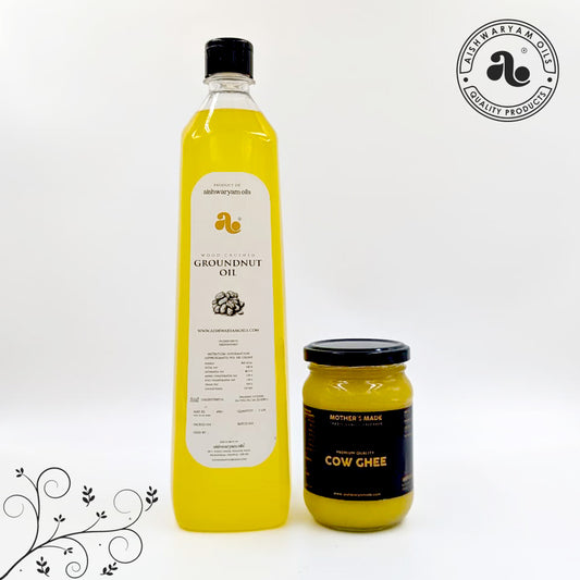 Groundnut Oil (1 Litre) & Pure Cow Ghee (250 ml) Combo Pack