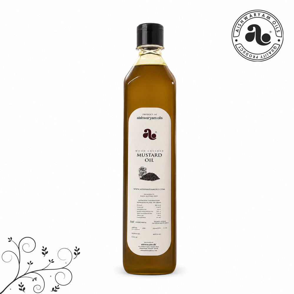 Premium Wood Pressed Mustard Oil 1 Litre (Kachi Ghani) – 100% Pure & Natural