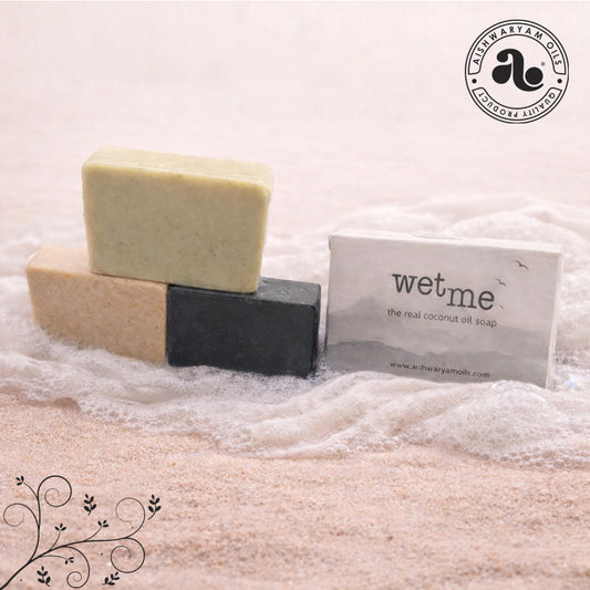 Kuppaimeni, Lemon Peel & Charcoal Soap Combo Pack of 3 (100g Each)