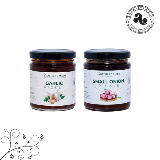 Garlic & Small Onion Pickle 100g Each (Spice Lover Combo)